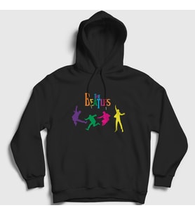 Presmono Unisex Siyah Jump The Beatles Kapüşonlu Sweatshirt 114521tt