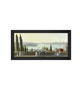 Manzara Temalı Kanvas Tablo 80 x 110 cm Siyah Çerçeve