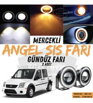 Ford Connect 2002-2013 Uyumlu Mercekli Angel Sis Farı Metal 76 mm Turuncu Halkalı Gündüz Farı 2 Adet