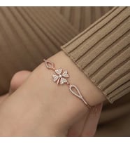 Gümüş Rose Yonca Bileklik