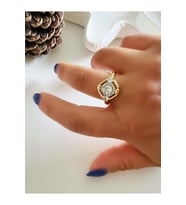 AYARLANABİLİR ÇELİK TASARIM YÜZÜK-GOLD ACR4252