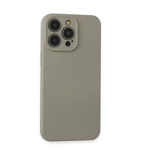 iPhone 15 Pro Max Kılıf Nano İçi Kadife Silikon - Beyaz Titanyum