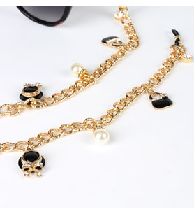 THİNBLACK GÖZLÜK ZİNCİRİ ALTIN RENGİ ZİNCİRLİ FASHION TEMALI ÇANTA SALLANTILI GÖZLÜK ZİNCİRİ