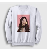 Presmono Unisex Beyaz Flower Dua Lipa Sweatshirt 320740tt