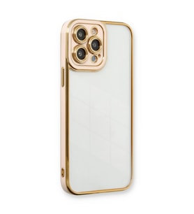 Apple İphone 13 Pro Max Kılıf Liva Lens Silikon - Pudra