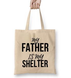 MY FATHER IS MY SHELTER Bez Çanta Uzun Saplı