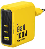 Aohi Youth 3 Portlu Şarj Adaptörü,100W Şarj Cihazı, Gan Hızlı Şarj İstasyonu, Sarı