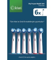 Kiwi KTB-6506 6'lı Diş Fırçası Yedek Başlık Seti