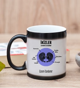 Kişiye Özel İkizler Burcuna Hediye Sihirli Kupa Bardak