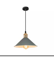Rys Retro Metal Gri Tekli Sarkıt Kafe Mutfak Aydınlatma Çap:30 cm (Burnt Olive)