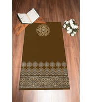 EVDEYA Dijital Baskılı Yıkanabilir Motifli Hediyelik Namaz Halısı Seccade 70x130, SECCADE-44-KAHVERENGİ, (Kahverengi)