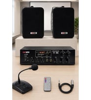 Lastvoice Black Large Paket-1 Hoparlör ve Anfi Anons Ses Sistemi Seti