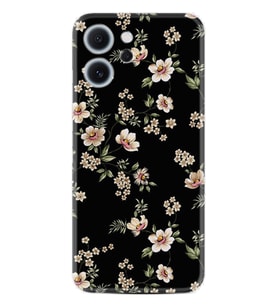 Oppo Reno 14F Kılıf Boutique Baskılı Resimli Siyah Fon Çiçek Pcode -045