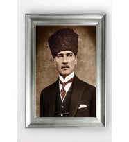 Gümüş Çerçeveli Atatürk Tablo cv1205