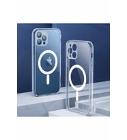 Iphone 11 Pro Uyumlu Kablosuz Şarj Destekli Manyetik Şeffaf Koruyucu Kılıf