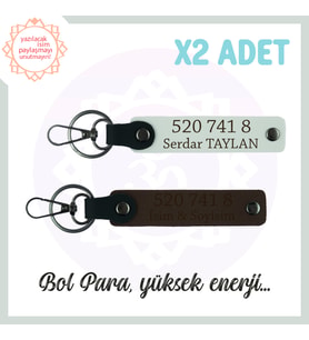 Koyu Kahve-Beyaz, Adınıza Özel Huzur Veren Hediyelik 520 741 8 Sayısıyla Yüksek Enerji x2 Anahtarlık (Çok Renkli)