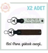 Koyu Kahve-Beyaz, Adınıza Özel Huzur Veren Hediyelik 520 741 8 Sayısıyla Yüksek Enerji x2 Anahtarlık (Çok Renkli)