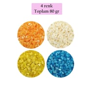 Kesme Cam Boncuk 2mm - 4 Renk - Toplam 80 Gram - BNC443
