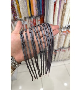Hematit Taşı Dikdörtgen Kesim Mat Gri 4x13mm Doğal Taş Dizi