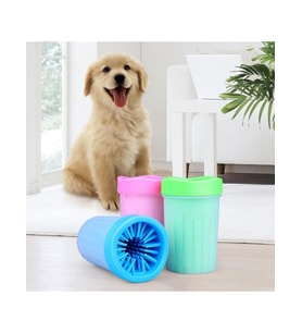 Silikon Jel Fırçalı Kedi Köpek Pati Ayak Yıkama Temizleme Kovası (Küçük) (5343)
