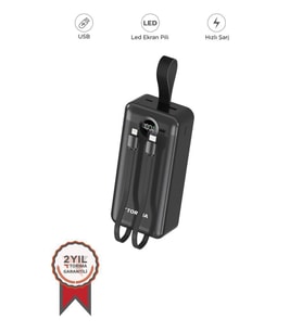 Torima TRM-1035 Siyah 30000mAh 2 Çıkışlı Taşınabilir Hızlı Şarj Dijital Göstergeli Powerbank