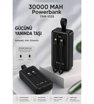 Torima Powerbank Dijital Göstergeli 2 Çıkışlı 30.000 Mah Taşınabilir Hızlı Şarj Aleti TRM1035 Siyah