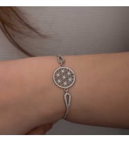 ?Gümüş Yaşam Çiçeği Bileklik