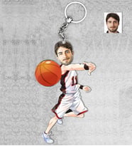 Kişiye Özel Basketbolcu Erkek Ahşap Anahtarlık-1