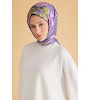 Belli Fresh Pure Eşarp 1-02 Mor Karışık Desen 49983