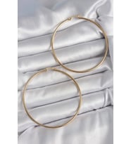 316 Çelik Gold Renk 63 mm Halka Model Kadın Küpe
