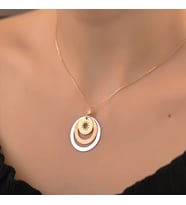 Kadın Üçlü Altın Plaka Kolye
