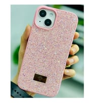 Coverzone iPhone 13 Pro Max ile Uyumlu Elmas Desen Ta?l? K?l?f � 2 mm Kamera �?k?nt? Koruma, I??lt?l? L�ks ??k Darbe Emici Kapak Pembe