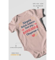 Anneanneye Özel Kısa Kollu Bebek Body %100 Pamuk
