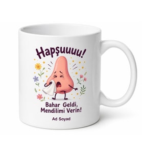 Alerjisi Olanlara Bahar Gelince Hapşıranlar Hapşu Esprili Kupa Bardak Hediye