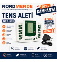 NORDMENDE TENS Cihazı 4 Pedli Dijital Masaj Cihazı Adaptör 4 Ped ve Pil Hediyeli