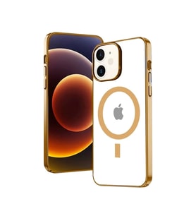 Ally iPhone 12 - 12 Pro 6.1inç Magsafe Uyumlu Renkli Kenar Silikon Kılıf-(5775)