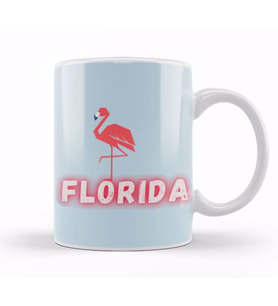 Florida Love   Vintage Retro Rainbow Kupa Bardak Porselen