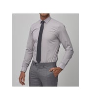Erkek Gri Uzun Kol Slim Fit Klasik Gömlek