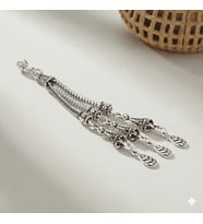 Buğday Temalı Foxtail Zincirli Üç Kamçılı Kararmaz Metal Püskül
