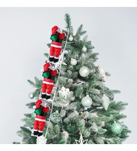 96 CM 3LÜ MERDİVENE TIRMANAN NOEL BABA YILBAŞI ÇAM AĞACI SÜSLERİ YILBAŞI SÜSÜ VİTRİN NOEL SÜSLERİ