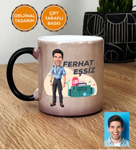 Kişiye Özel Karikatürlü Paramedik Hediye Kupa Bardak Sihirli Erkek Paramediğe Tıp Bayramı Hediyesi