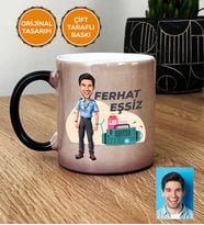 Kişiye Özel Karikatürlü Paramedik Hediye Kupa Bardak Sihirli Erkek Paramediğe Tıp Bayramı Hediyesi