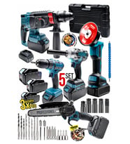 Profesyonel Şarjlı Darbeli 5'li Set 2-26 125mm 13mm 650nm