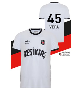 Beşiktaş Orijinal Lisanslı Nostalji Beyaz Kişiye Özel Forma