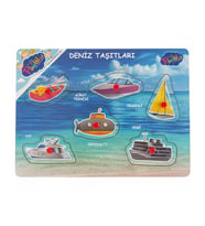 Playwood Ahşap Tutmalı Eğitici Puzzle Deniz Taşıtları ONY326