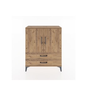 Arges Şifonyer 2 Raflı 2 Çekmeceli 2 Kapaklı 88x30x106 Çam-Çam