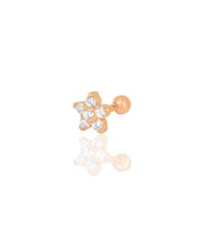 Gümüş rose zirkon taşlı papatya modeli Tragus helix Piercing küpe SGTL12205ROSE