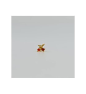Cerrahi Çelik Gold Kiraz Detaylı Küpe Tragus Helix Kıkırdak Piercing