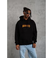 Erkek Baskılı Kapüşonlu 3 iplik pamuklu hoodie Sweatshirt - Siyah