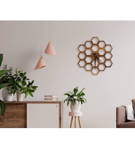 BK Home Dekoratif 45cm Ahşap Duvar Saati-72 (Beyaz)